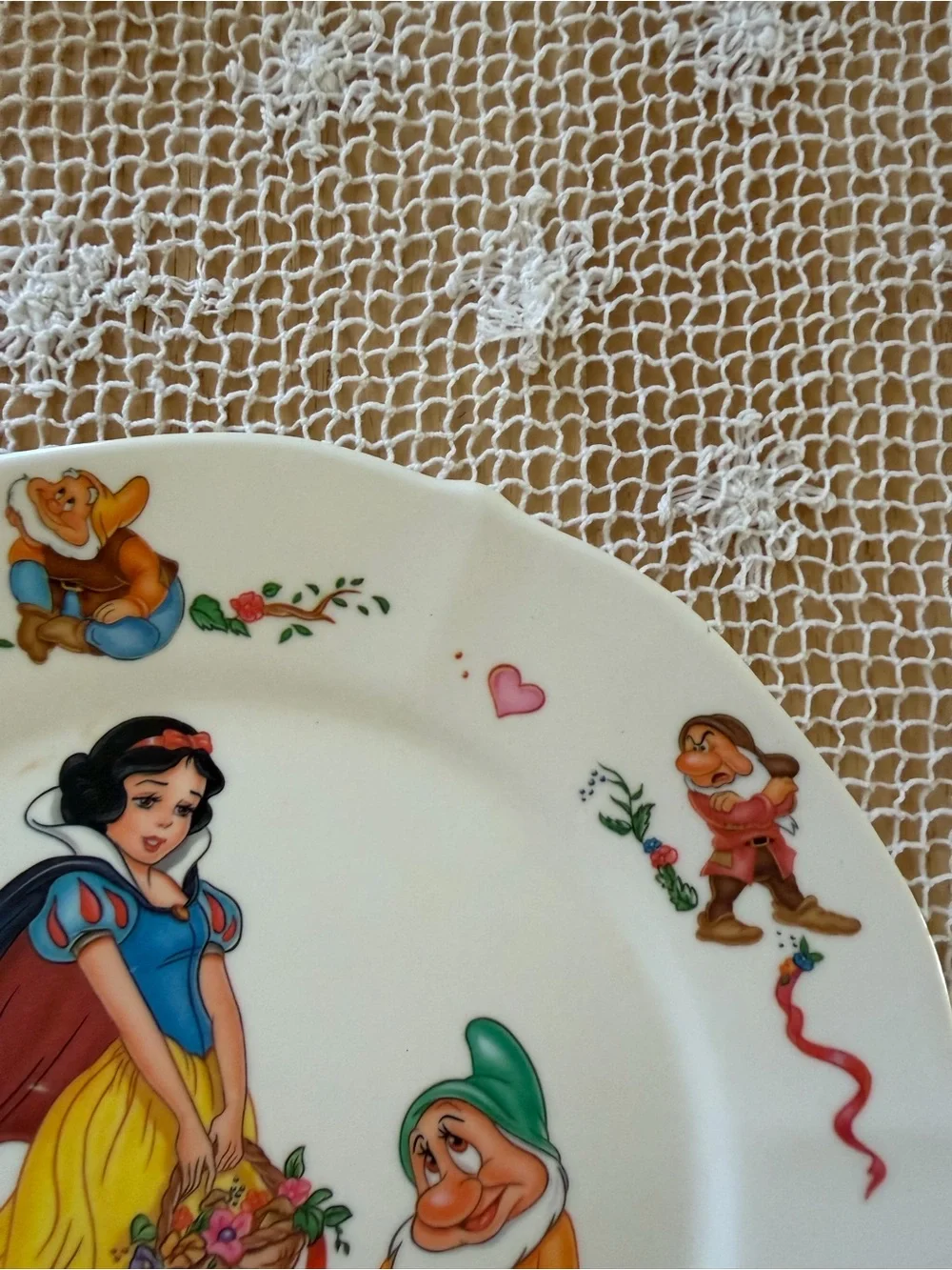 Vintage Snow White & the Seven Dwarves Disney Plate Kids Children’s